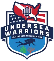Undersea Warriors shield logo with a United States map
